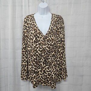 Eye Candy Leopard Cardigan Brown Tan Punk Grunge Tribal 3X